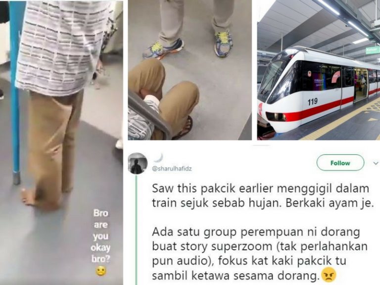 “I Saw This Pakcik Menggigil & Berkaki Ayam Dalam Train Kesejukan “. Kisah Pemuda, Pak Cik & Selipar Ini Jadi Inspirasi Netizen