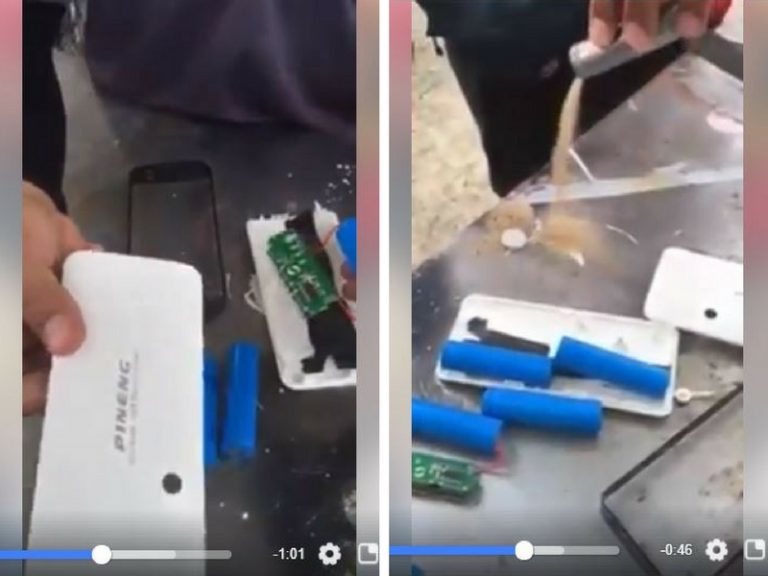 Power Bank Jenama “PINENG” Tiruan.  Dijual Pada Harga RM30 Sahaja Tapi Bila Akak Nie Buka Isi Dalamnya Hanya…