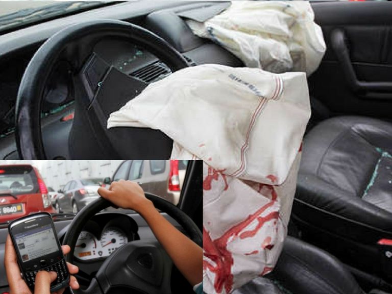 ‘Pecah Muka’ Selepas Airbag Meletup, Semuanya Gara-Gara Main Telefon