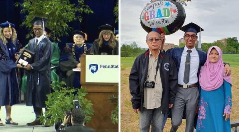 Pelajar Malaysia Terima Anugerah Tertinggi Di Pennsylvania State University, Congrats Bro!