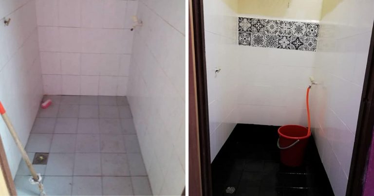 Lelaki Ini Makeover Bilik Air Guna Cat, Kos Lebih Kurang Hanya RM200