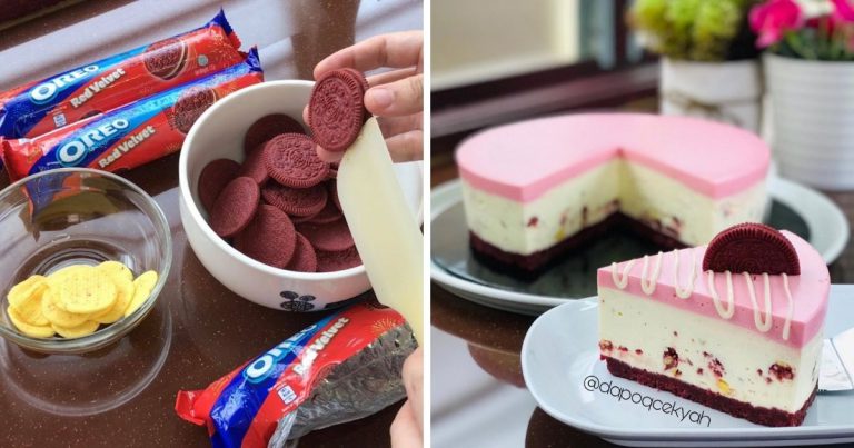 Resipi Oreo Red Velvet Cheese Cake Guna 6 Bahan Tanpa Oven