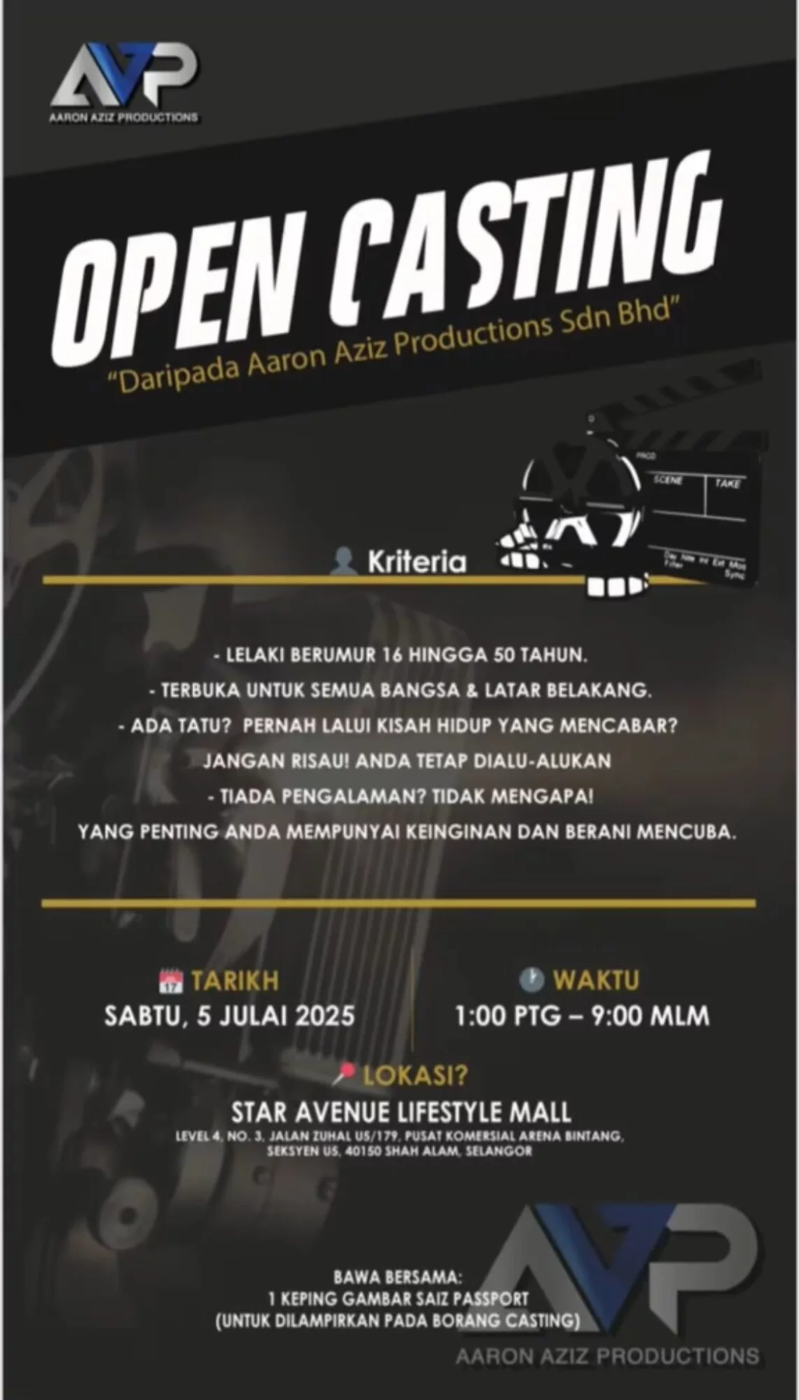 Aaron Aziz Ajak Bekas Banduan & Pelajar Henry Gurney Untuk Sertai Uji Bakat Lakonan