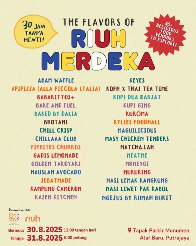 Putrajaya Bakal ‘RIUH’ Hujung Minggu Merdeka Ini Selama 30 Jam Tanpa Henti! 14 Putrajaya Bakal ‘RIUH’ Hujung Minggu Merdeka Ini Selama 30 Jam Tanpa Henti!