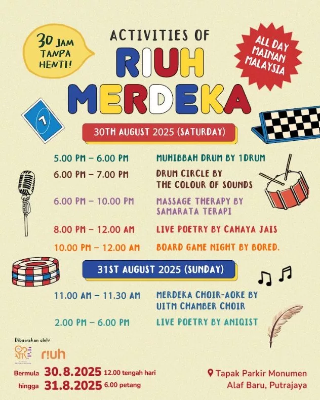 Putrajaya Bakal ‘RIUH’ Hujung Minggu Merdeka Ini Selama 30 Jam Tanpa Henti! 11 Putrajaya Bakal ‘RIUH’ Hujung Minggu Merdeka Ini Selama 30 Jam Tanpa Henti!