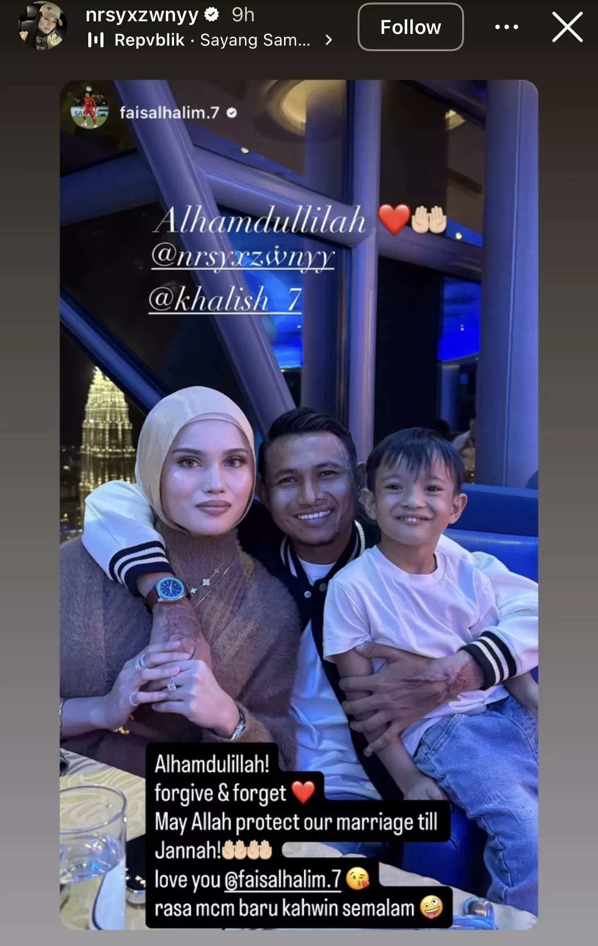 “Sayang Awak Faisal Halim, Rasa Macam Baru Kahwin Semalam” -Isteri Faisal Halim 4 “Sayang Awak Faisal Halim, Rasa Macam Baru Kahwin Semalam” -Isteri Faisal Halim