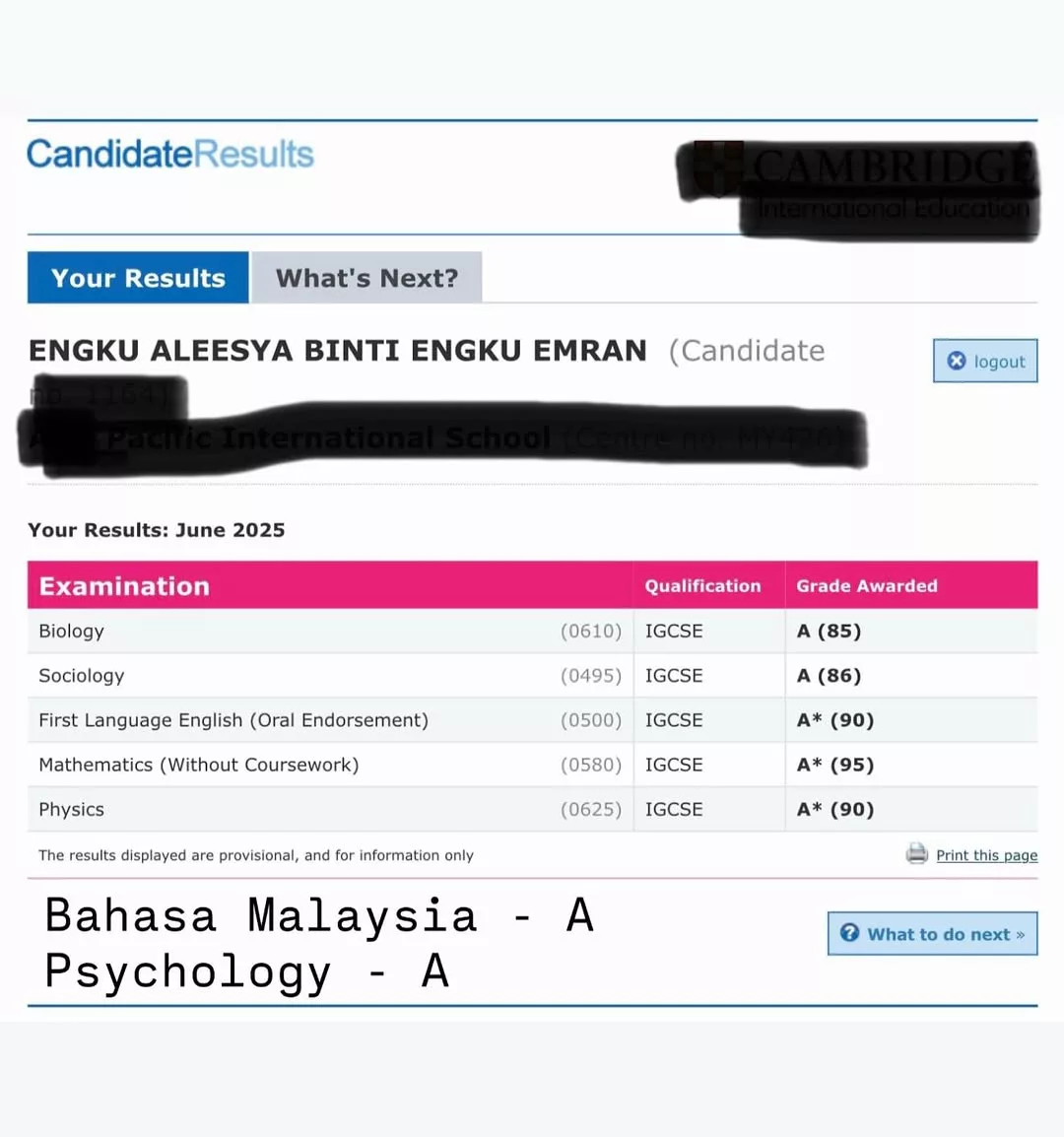 Engku Emran Bangga, Titip Pesanan Bermakna Buat Aleesya Selepas Raih Keputusan Cemerlang Peperiksaan IGCSE