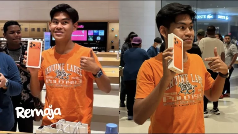 Pelajar UiTM Jadi Orang Pertama Miliki iPhone 17 Di Malaysia, Siap ‘Matching’ Baju Oren Lagi!