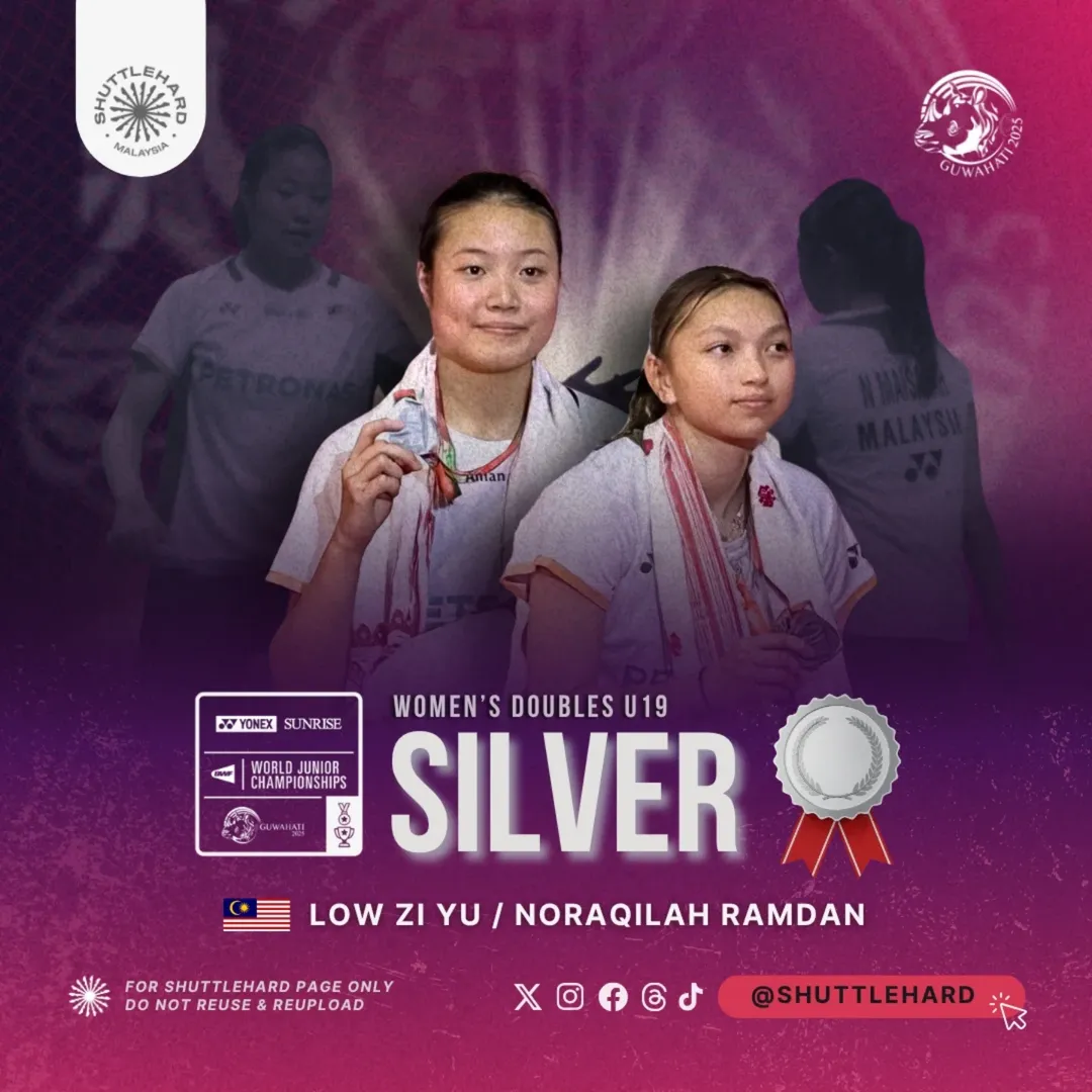 #GirlsPower: Low Zi Yu-Noraqilah Maisarah Raih Naib Juara Dunia Di Kejohanan Badminton Remaja Malaysia