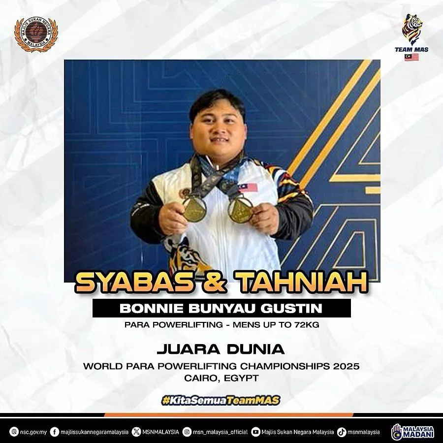 Empat Kali Berturut-Turut! Bonnie Bunyau Sekali Lagi Raih Kejuaraan Dunia Para Powerlifting 2025