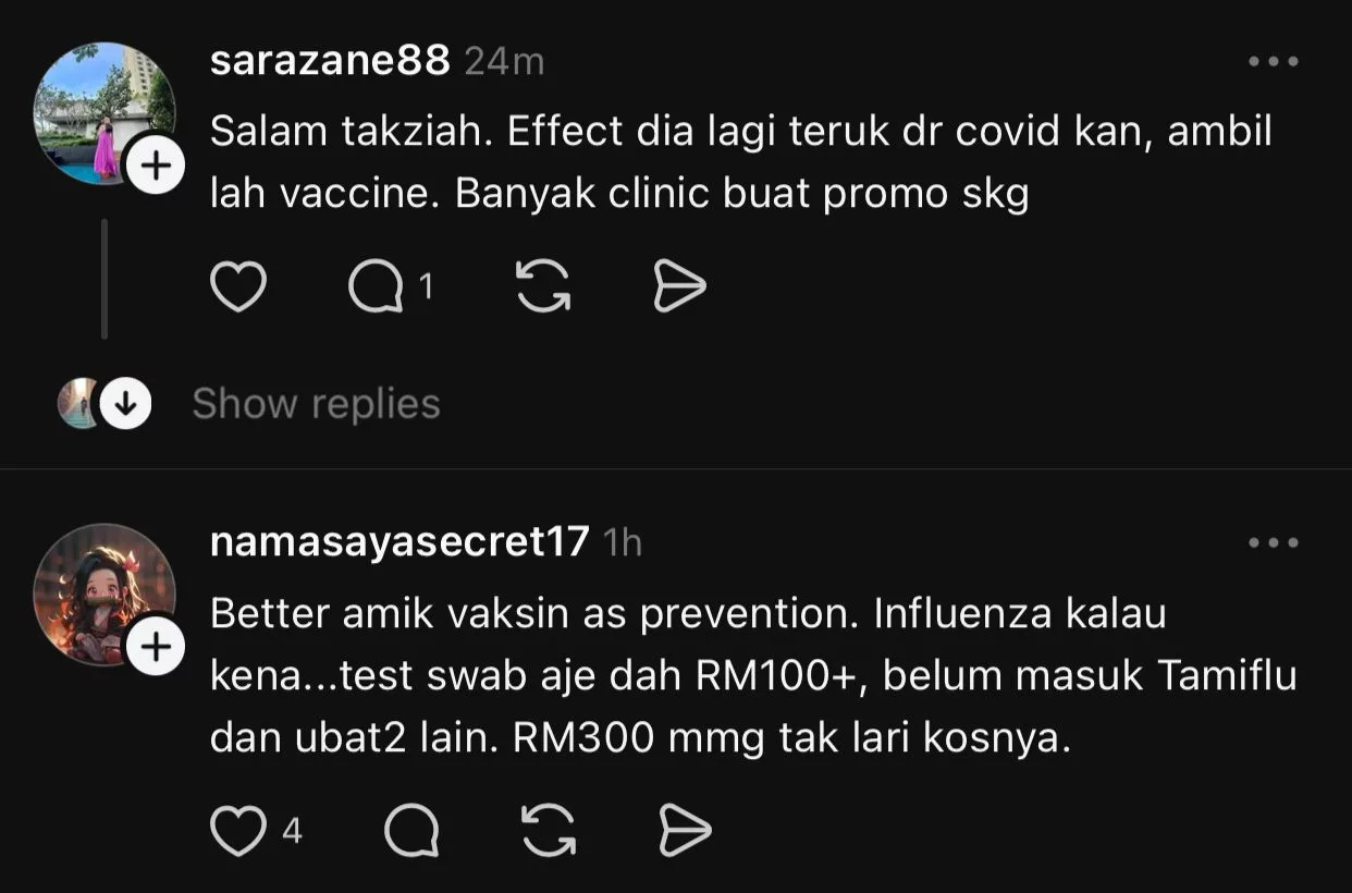 Nazrief Nazri Seru Masyarakat Ambil Vaksin Influenza Selepas Kehilangan Keluarga Terdekat