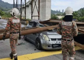 Runtuhan Projek ECRL Hempap Kereta : Insiden Cemas di MRR2 Cetus Kebimbangan Keselamatan