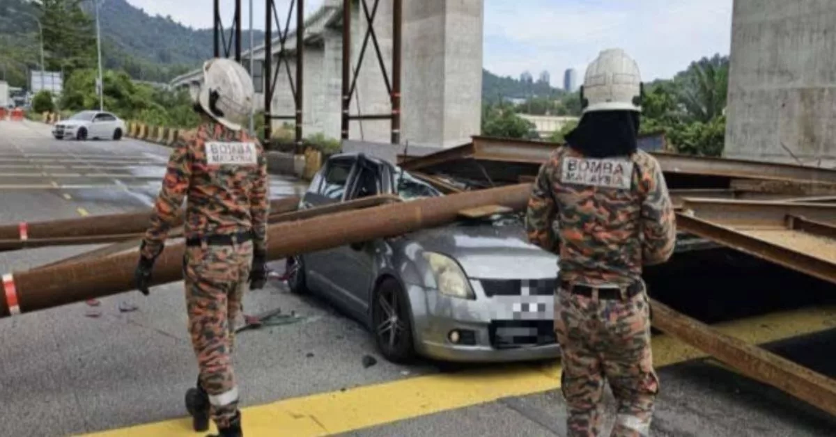 Runtuhan Projek ECRL Hempap Kereta : Insiden Cemas di MRR2 Cetus Kebimbangan Keselamatan