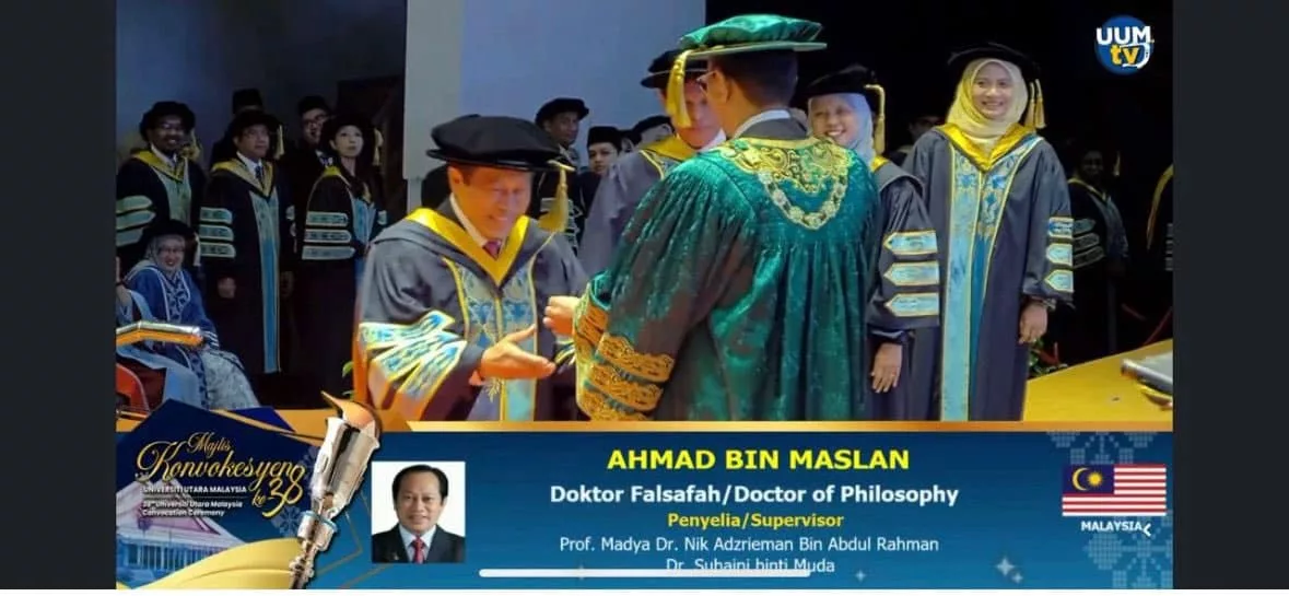 Datuk Seri Dr. Ahmad Maslan Raih PhD Komunikasi UUM Pada Usia 59 Tahun