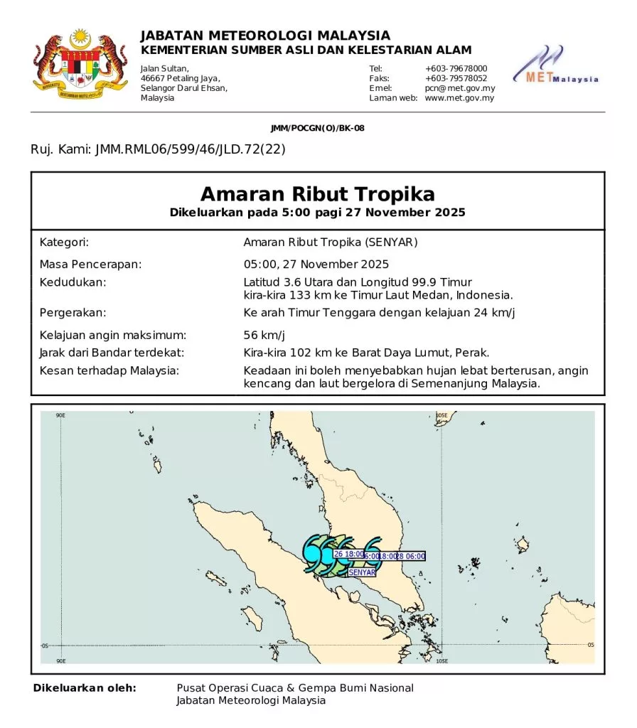 Amaran Ribut Tropika MET Malaysia: Remaja Malaysia Tolong Alert Dengan Cuaca Ekstrem!