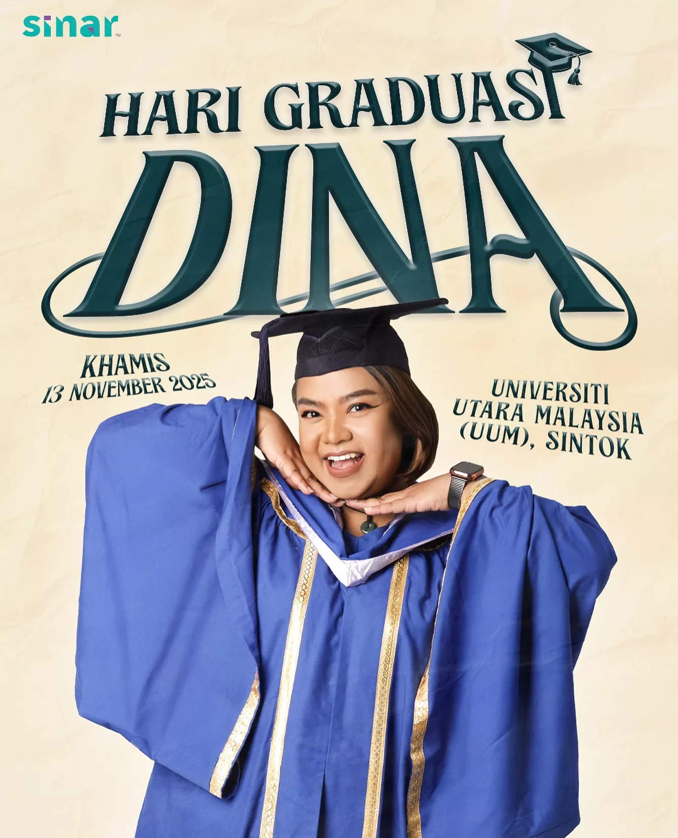 “I’ve Completed My Degree Abah…” Dina Nadzir Raih Anugerah Graduan Kelas Pertama UUM! Tahniah!
