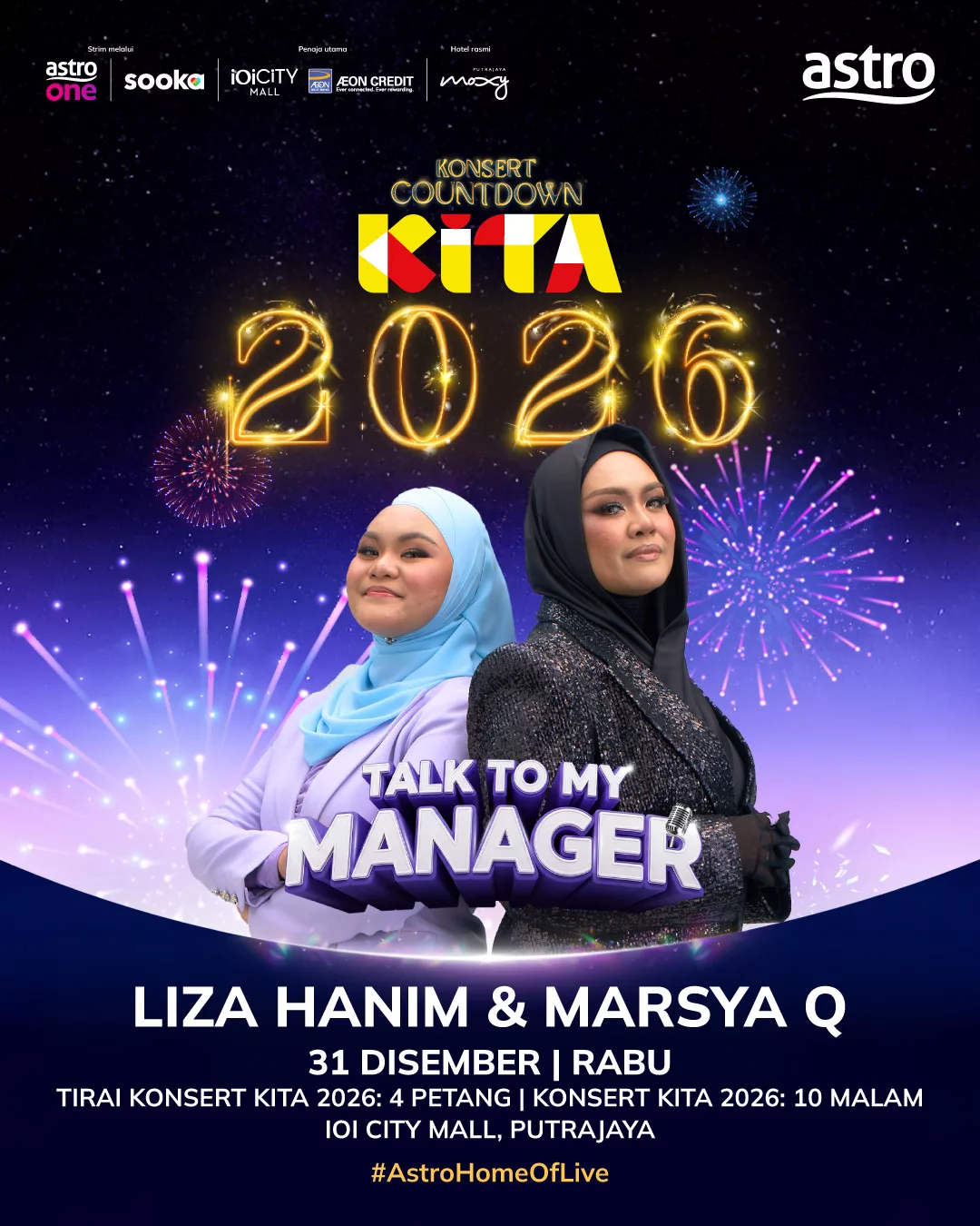 Artis Senior & Junior Bergabung! Raikan Tahun Baru Di Konsert Countdown KITA 2026 Putrajaya