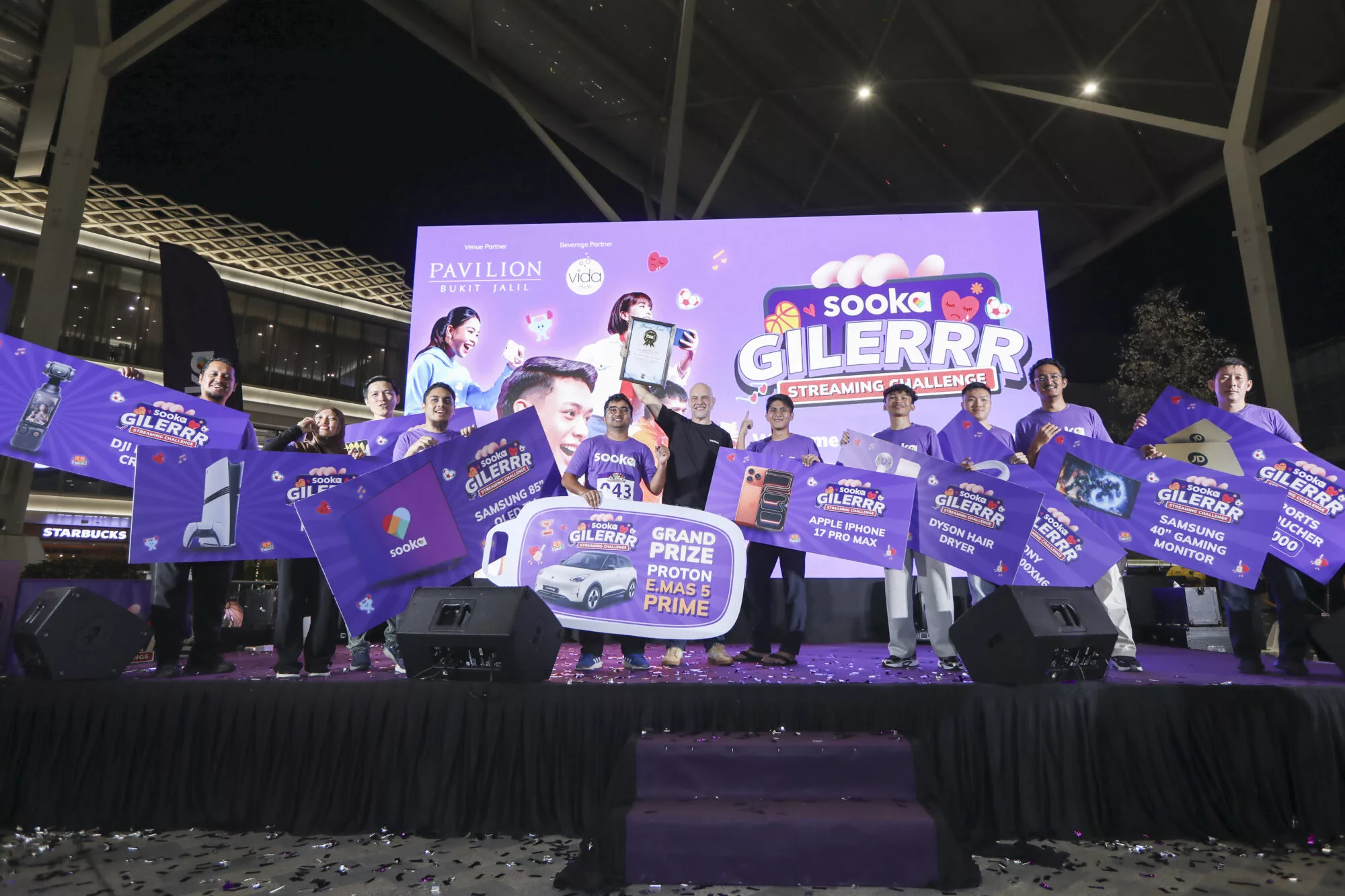 Acara sooka Gilerrr Streaming Challenge Diiktiraf Malaysia Book of Records, Pemenang Bawa Pulang Proton e.MAS 5!