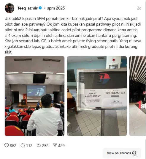 Laluan Jadi Juruterbang Lepasan SPM: Realiti Pahit & Peluang Emas Yang Ramai Tak Tahu 7 Laluan Jadi Juruterbang Lepasan SPM: Realiti Pahit & Peluang Emas Yang Ramai Tak Tahu