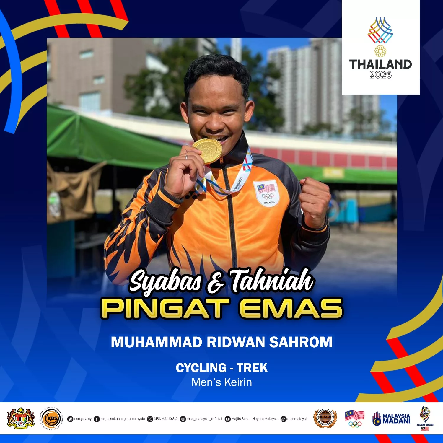 Ridwan Sahrom Hadiahkan Kejuaraan Keirin Sukan SEA Buat Abangnya, Muhammad Shah Firdaus