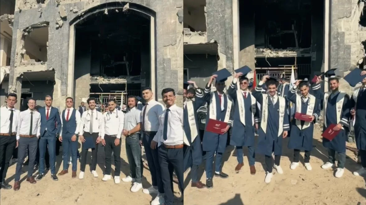 230 Graduan Gaza Tamatkan Pengajian Perubatan Dengan Jaya, Rai Konvokesyen Di Runtuhan Al-Shifa
