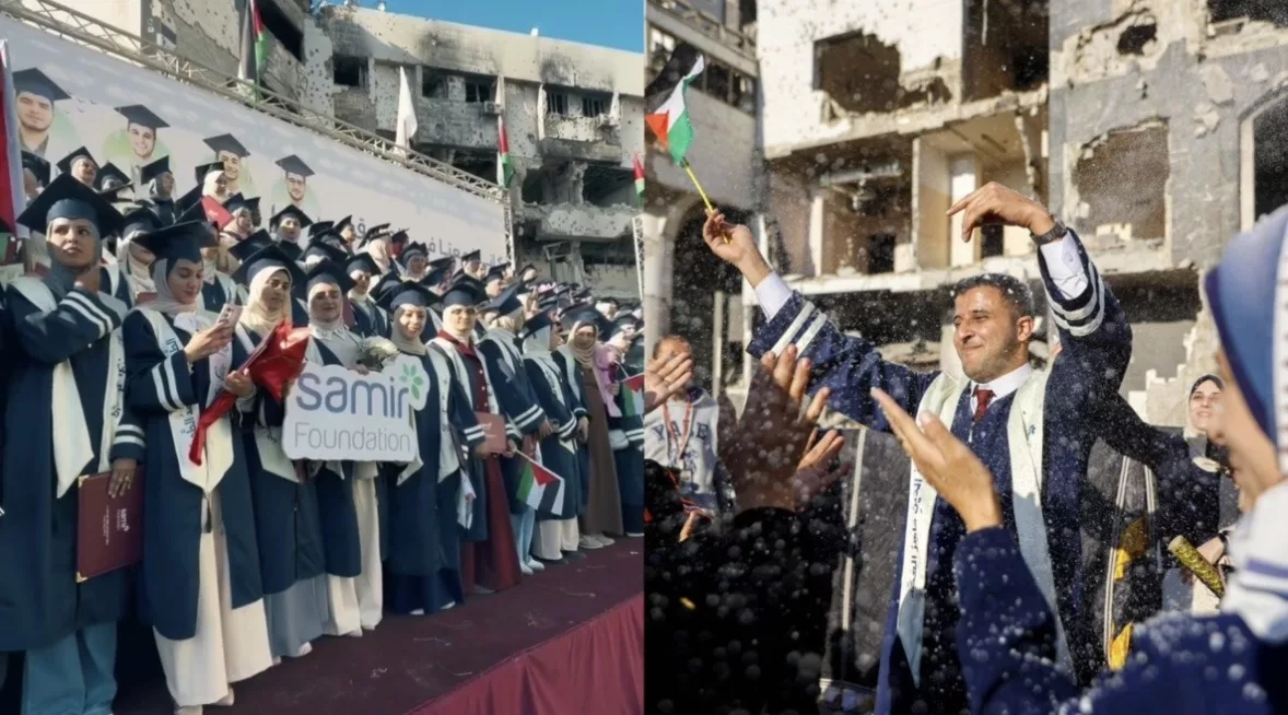 230 Graduan Gaza Tamatkan Pengajian Perubatan Dengan Jaya, Rai Konvokesyen Di Runtuhan Al-Shifa