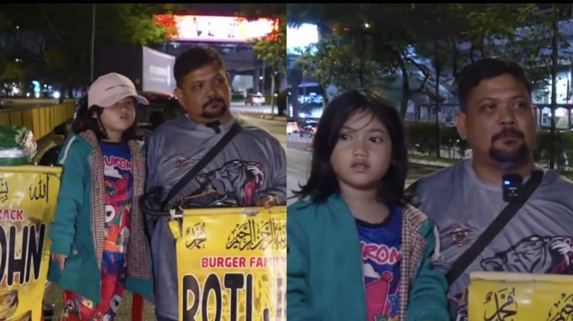“Bukan Minta Sedekah, Tapi Cari Rezeki” -Berniaga Bersama Anak, Kisah Penjual Roti John Ini Buat Ramai Tersentuh