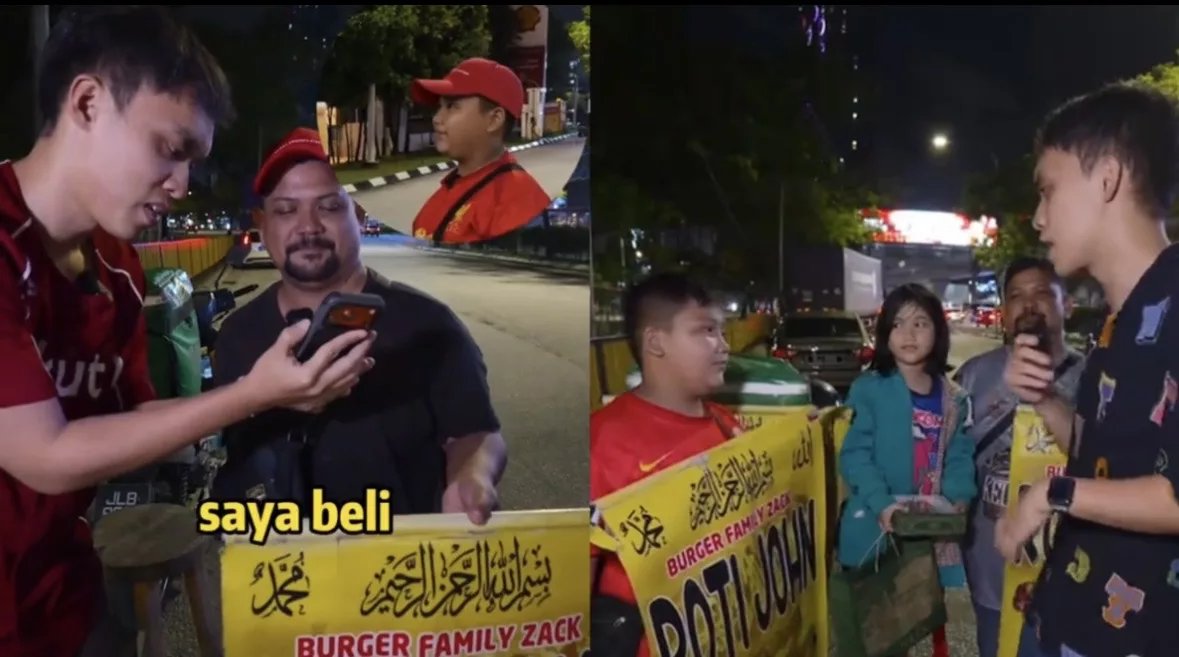 “Bukan Minta Sedekah, Tapi Cari Rezeki” -Berniaga Bersama Anak, Kisah Penjual Roti John Ini Buat Ramai Tersentuh