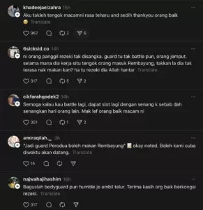 Rezeki Tak Disangka Di Restoran Rembayung, Security Guard Ini Dapat Makan Percuma Buat Ramai Terharu