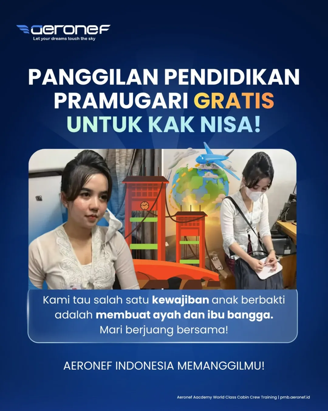 Selepas Tular Menyamar Jadi Pramugari, Khairun Nisa Kini Ditawar Sertai Latihan Kru Kabin Di Akademi Aeronef