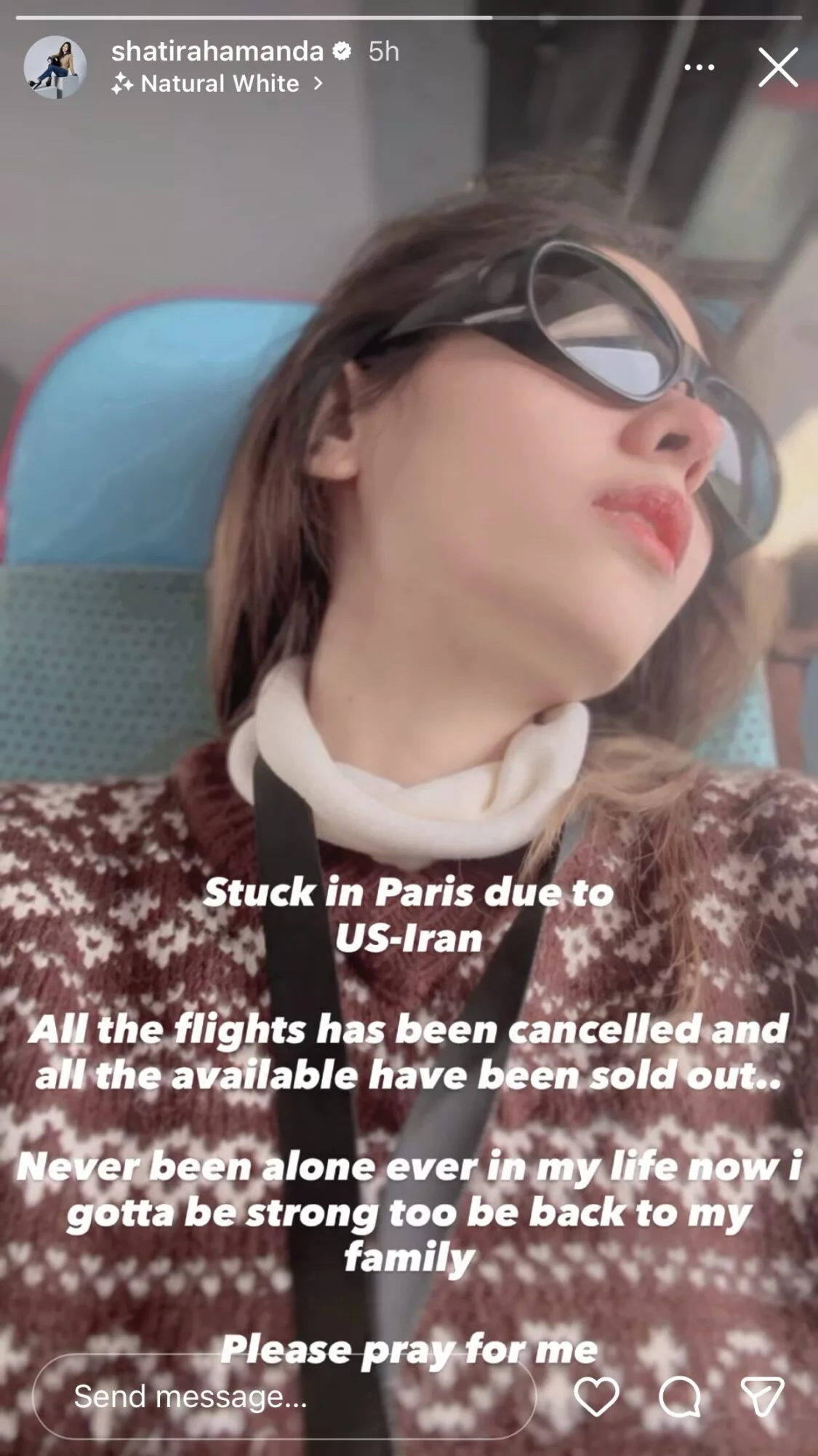 Pelakon Shatirah Amanda ‘Tersekat’ Di Paris Beberapa Minggu Akibat Konflik Asia Barat, Akhirnya Berjaya Pulang Ke Tanah Air