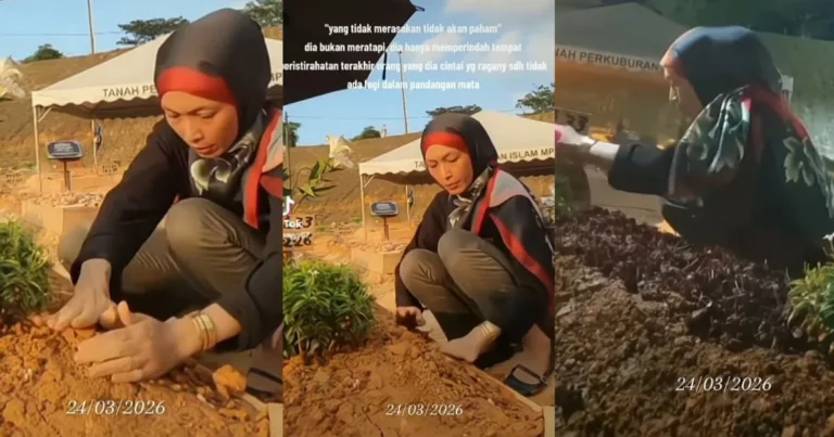 “Genap Sebulan Duhai Anak Solehku…” Amyza Aznan Setia Ziarah Pusara, Titip Doa Buat Arwah Andre