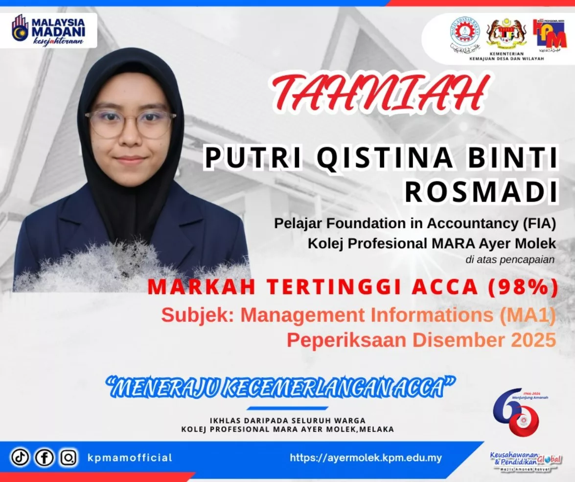 Inspirasi Generasi Muda! Hafizah 30 Juzuk, Putri Qistina Raih ACCA No.2 Terbaik Dunia