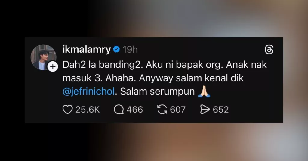 “Asyik Kena Banding…” – Ikmal Amry Mohon Netizen Henti Samakan Dengan Jefri Nichol 4 “Asyik Kena Banding…” – Ikmal Amry Mohon Netizen Henti Samakan Dengan Jefri Nichol