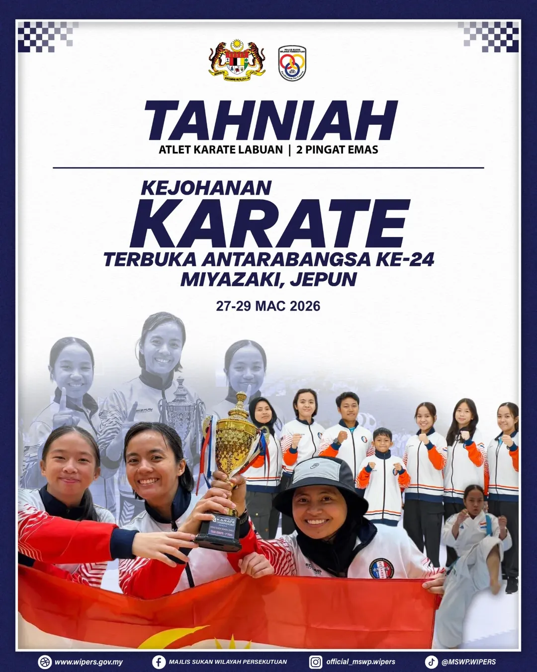 Skuad Karate Labuan Pamer Aksi Cemerlang! Raih Dua Emas Di Kejohanan Antarabangsa Di Jepun