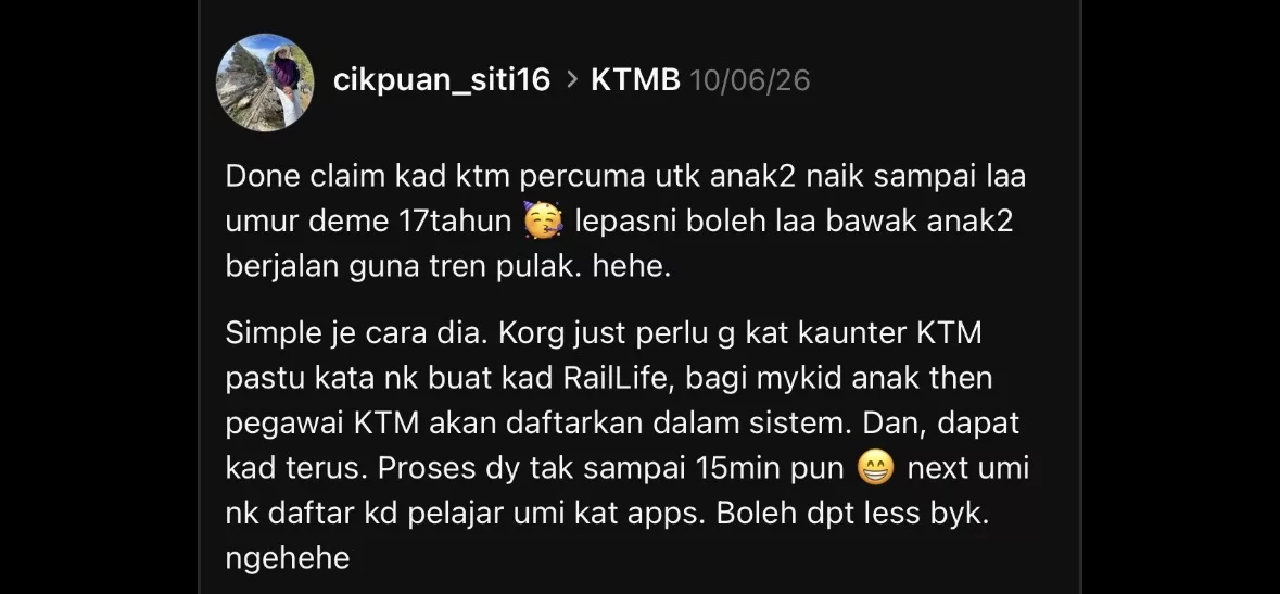 Ramai Tak Tahu! Anak Umur 6-17 Tahun Boleh Naik KTM Komuter Percuma, Ini Cara Mohon