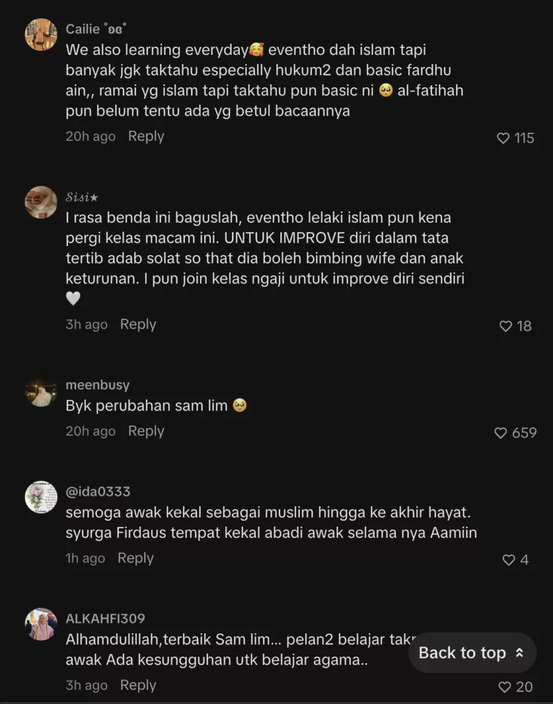 Sam Lim Kongsi Momen Belajar Agama, Netizen Doakan Terus Istiqamah