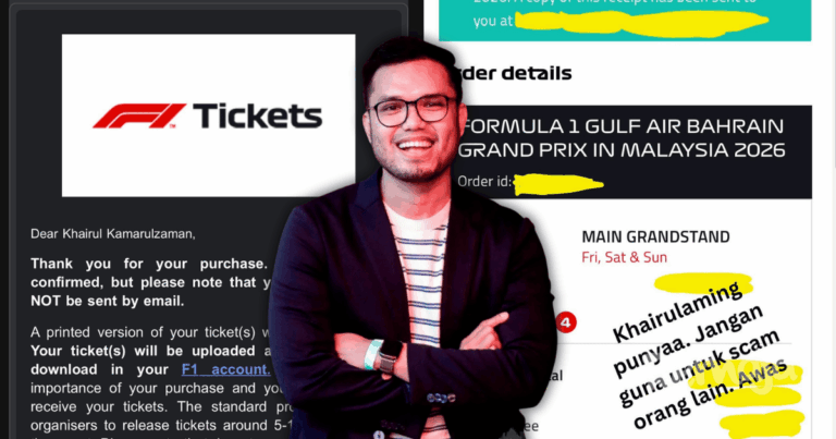 Khairul Aming Kongsi Detik ‘Battle’ Tiket F1, Netizen Berseloroh “Haa Rasakan, Itulah Kami Rasa Selama Ini”