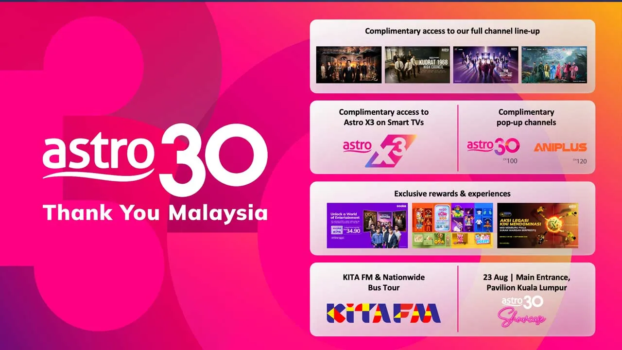 Astro Rai 30 Tahun Bersama Rakyat Malaysia, Hadiahkan Akses Percuma & Pengalaman Eksklusif Buat Pelanggan