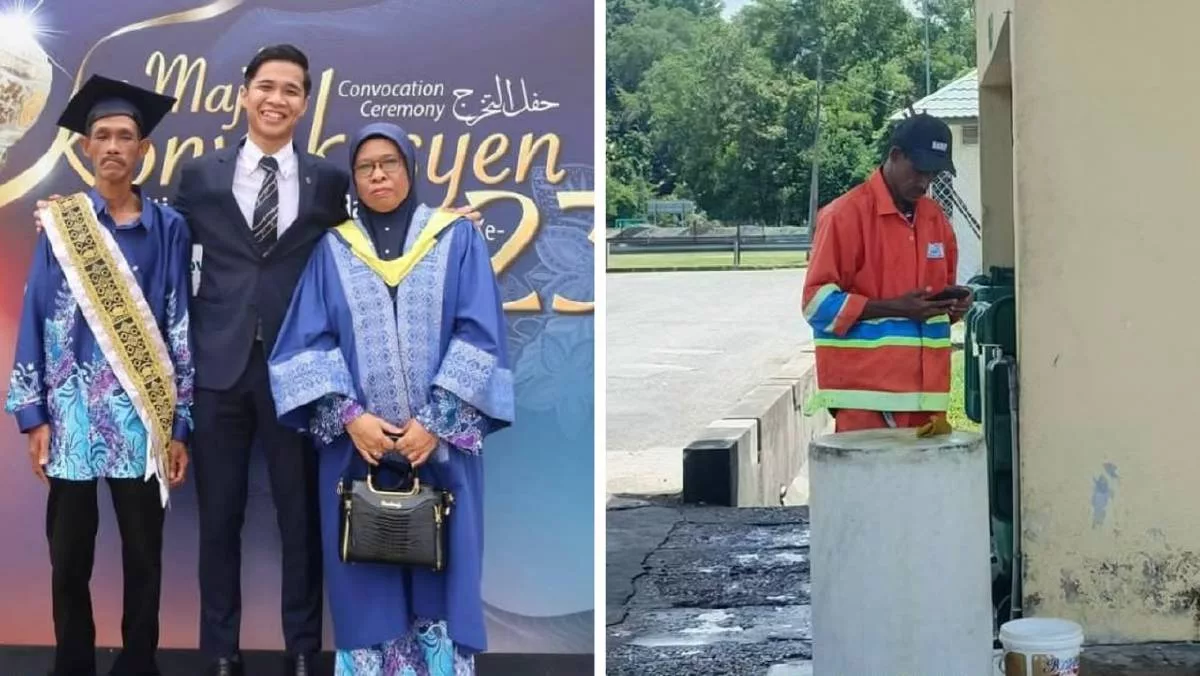 25 Tahun Abah Cari Rezeki Sebagai Pekerja Pembersihan, Kini Anak Mahu Balas Jasa -“Tak Pernah Malu Jadi Anak Abah”
