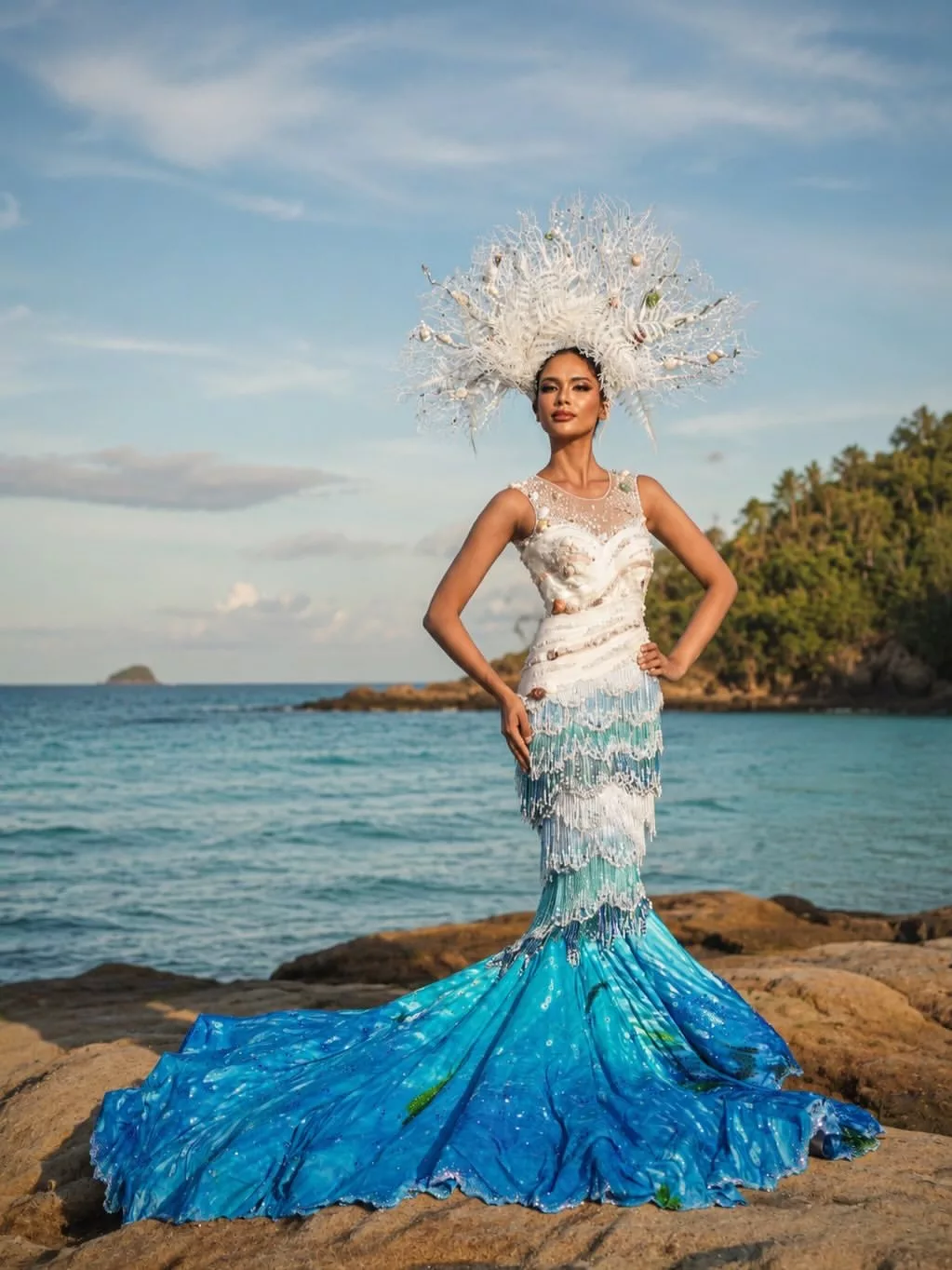Taanusiya Chetty Memukau di Miss World 2026, Gaun “The Pearl of Borneo” Julang Keindahan Laut & Mutiara