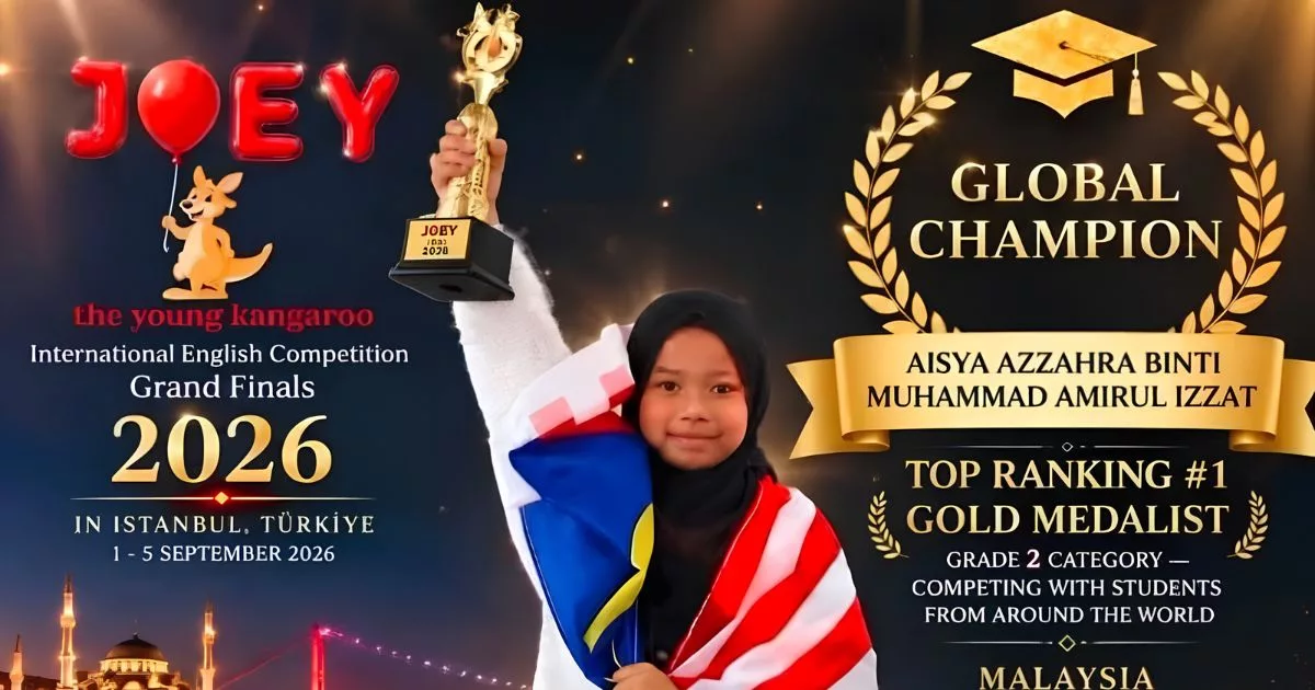 Usia Baru 8 Tahun, Aisya Azzahra Dinobat Juara Dunia Pertandingan Bahasa Inggeris Di Istanbul!