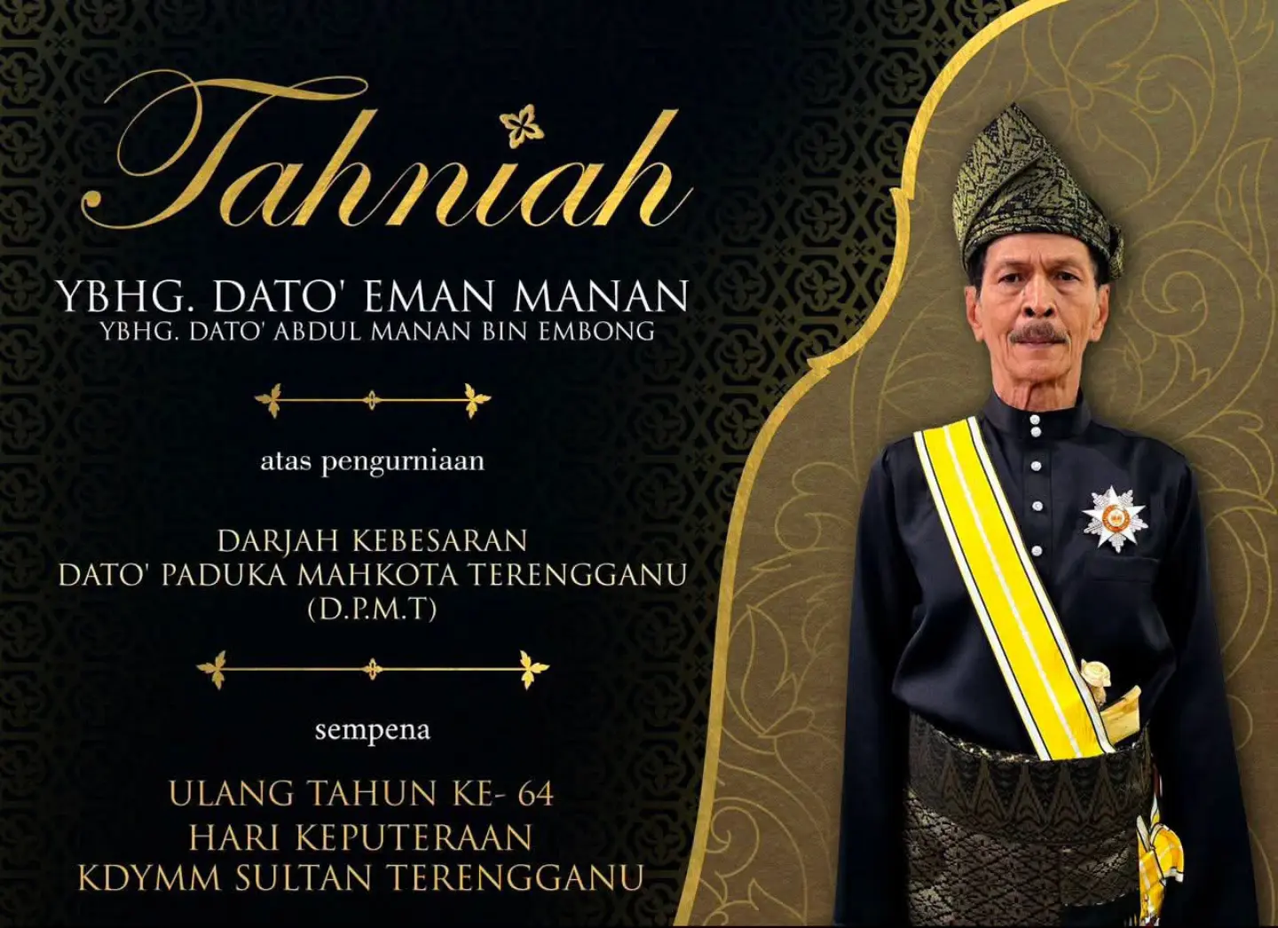 Empat Dekad Dalam Dunia Seni, Eman Manan Raih Gelaran Datuk Selepas Terima Pengiktirafan DPMT