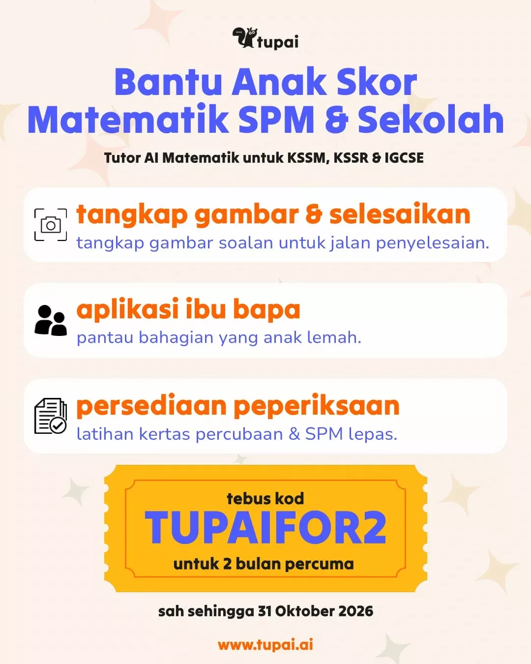 Sukar Kuasai Subjek Matematik? Pelajar Kini Boleh 'Prepare' Awal Secara Percuma Menerusi TUPAI 6 Sukar Kuasai Subjek Matematik? Pelajar Kini Boleh 'Prepare' Awal Secara Percuma Menerusi TUPAI